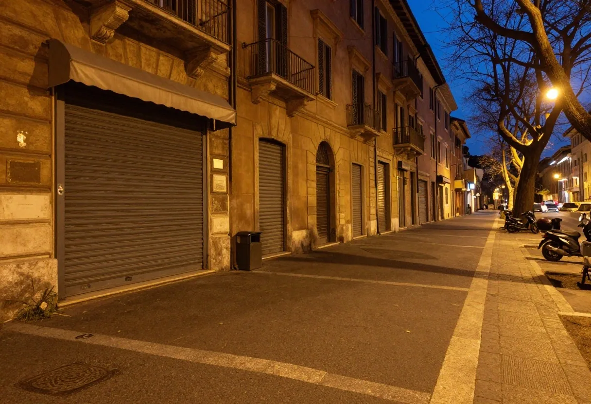 Quartiere Prati a Roma di notte