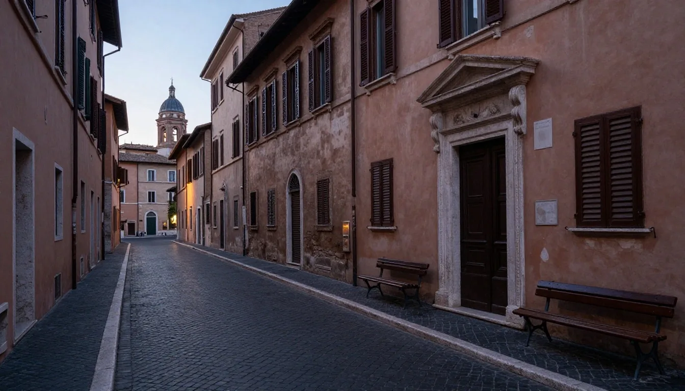 Quartiere Prati a Roma al calar della sera