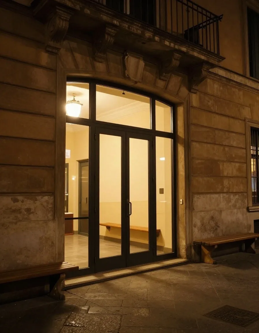 Banco di redazione di notte con bozze stampate