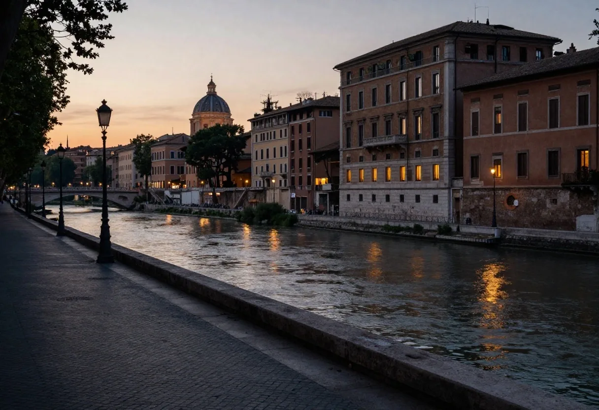 Quartiere Prati a Roma di sera