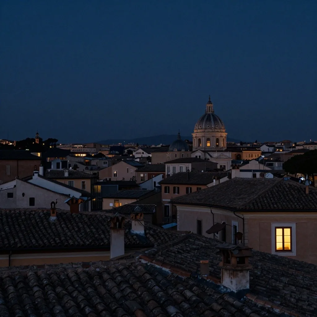 Tetti di Roma di notte