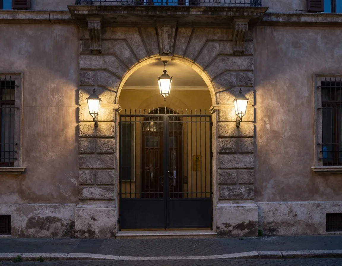 Palazzo ministeriale a Roma di notte