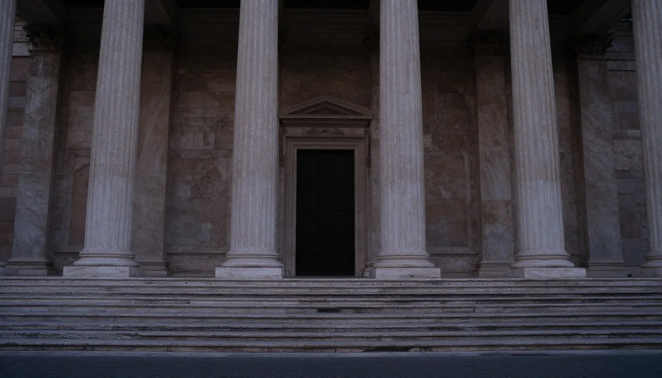 Tribunale di Roma al crepuscolo
