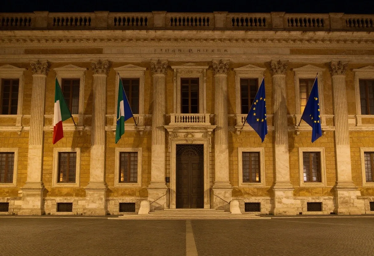 La Farnesina di sera a Roma