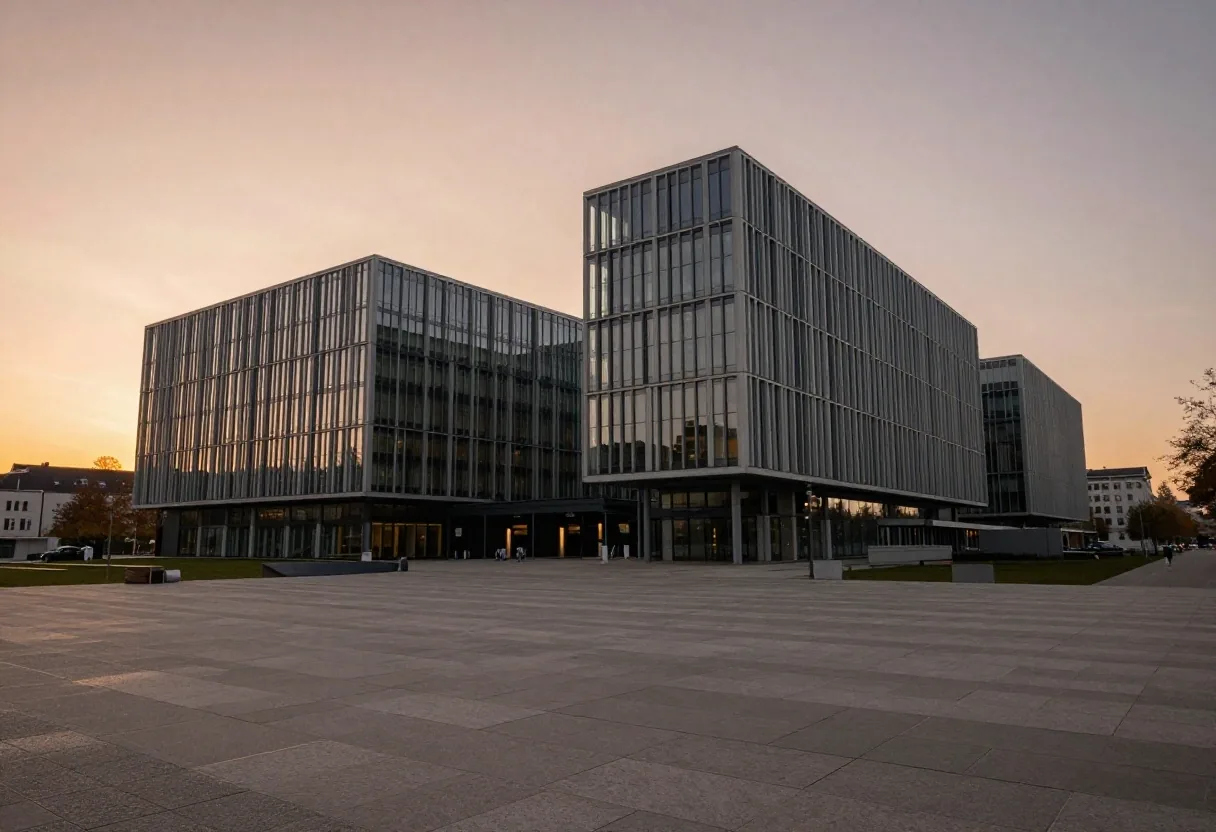 Palazzo delle istituzioni europee al tramonto