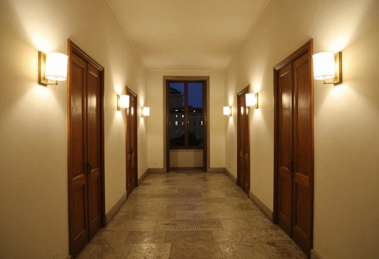 Redazione giornalistica a Roma di notte