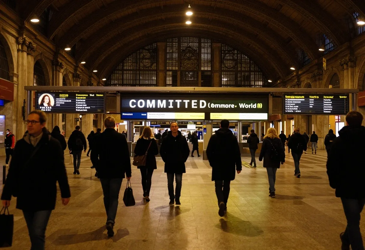 Stazione ferroviaria di Roma di notte